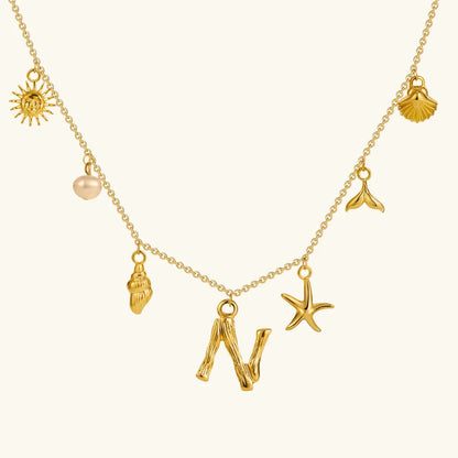 [AuraEcho]Avaria Ocean Initial Necklace