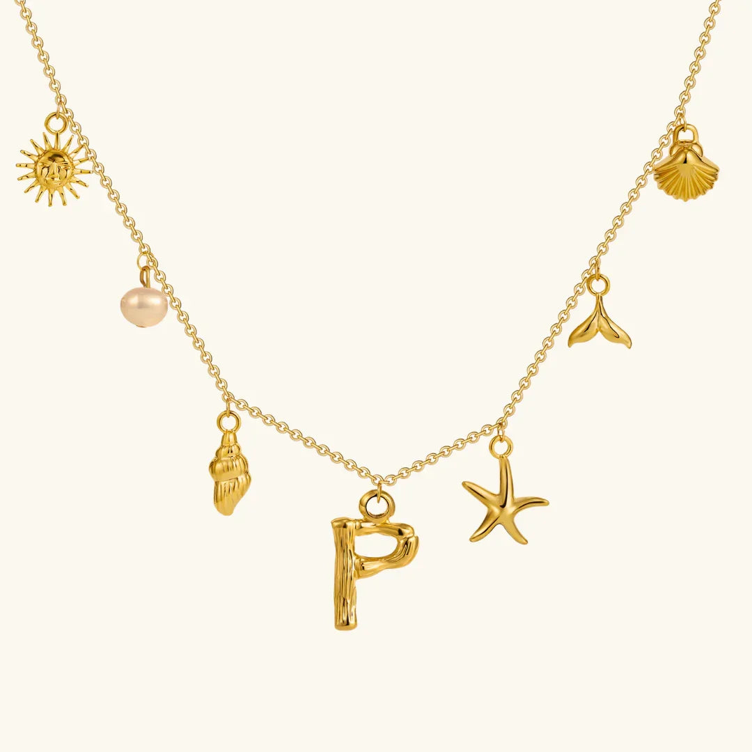 [AuraEcho]Avaria Ocean Initial Necklace