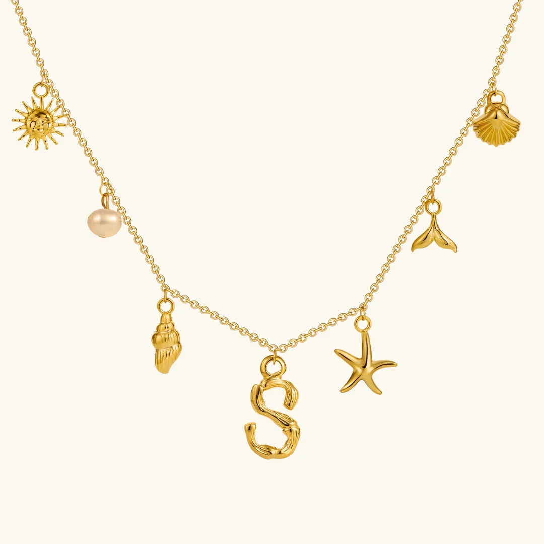 [AuraEcho]Avaria Ocean Initial Necklace
