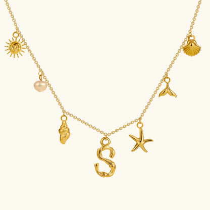 [AuraEcho]Avaria Ocean Initial Necklace