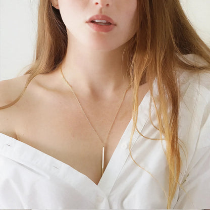 [AuraEcho]Allison Gold Bar Necklace