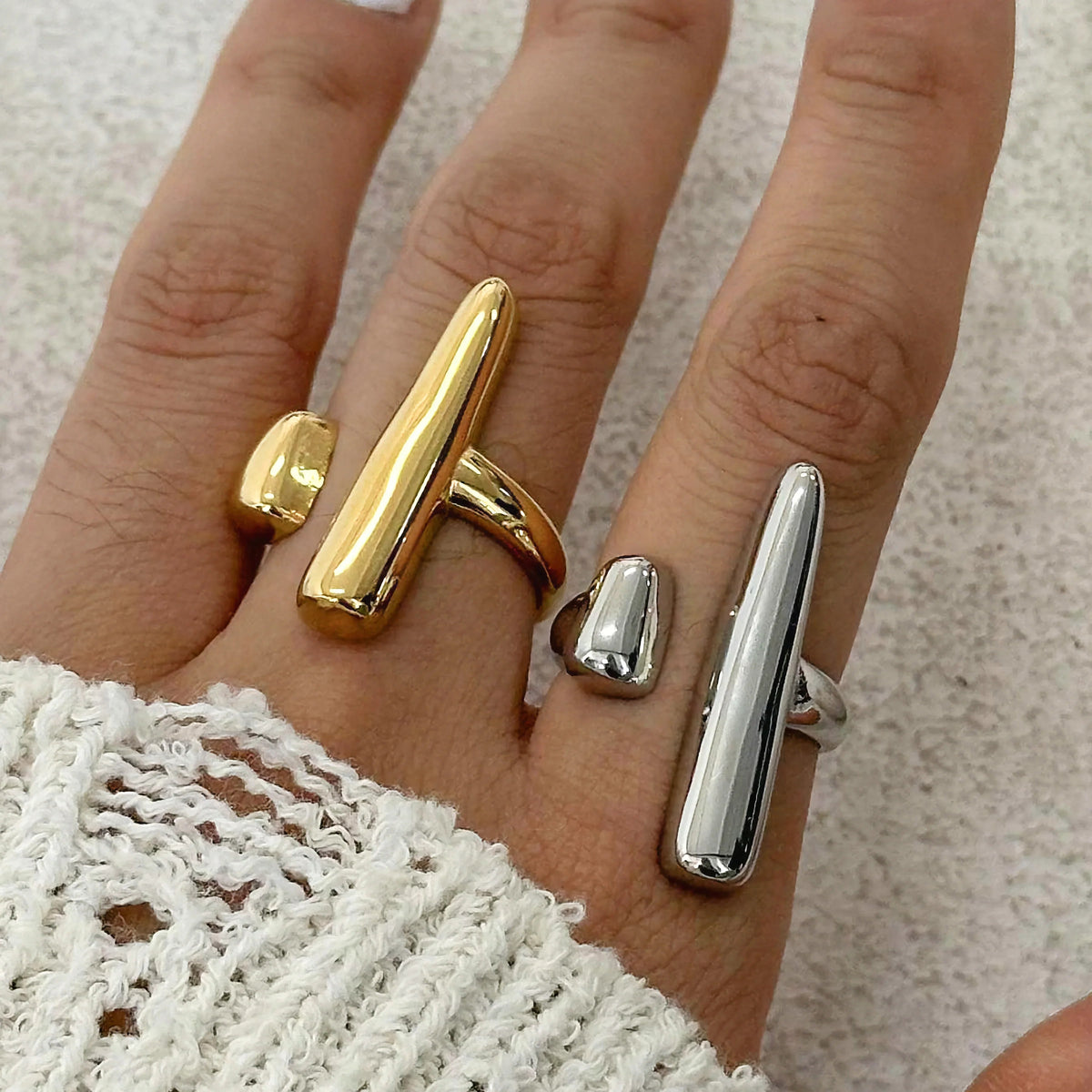 [AuraEcho]Seraphina Contemporary Gold Ring