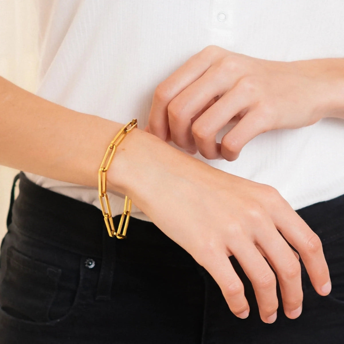 [AuraEcho]Asta Gold Paperclip Chain Bracelet