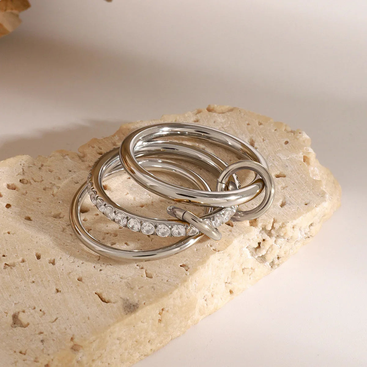 [AuraEcho]Emmanuelle Diamond Ring Stack