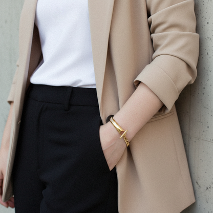 [AuraEcho]Myrna Chained Gold Bangle