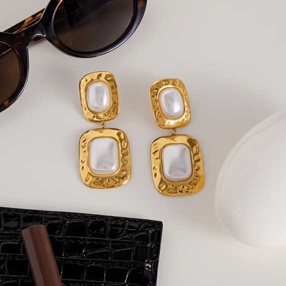 [AuraEcho]Trixie Chunky Pearl Drop Earrings