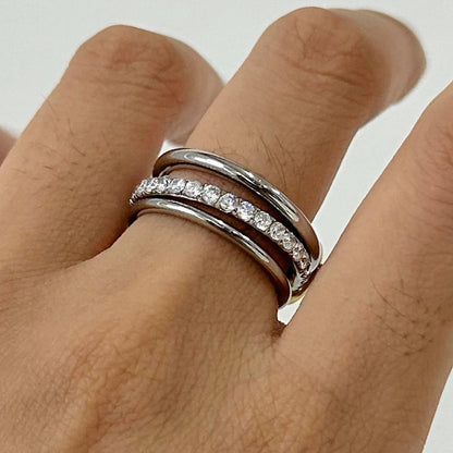 [AuraEcho]Evadne Diamond Ring Stack