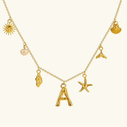 [AuraEcho]Avaria Ocean Initial Necklace