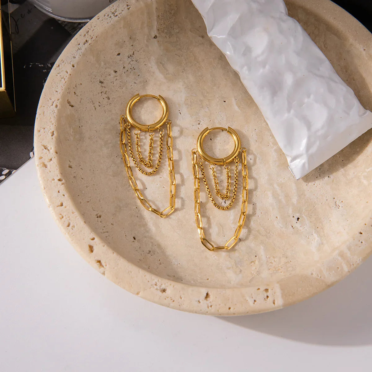 [AuraEcho]Alaina Link Chain Hoops