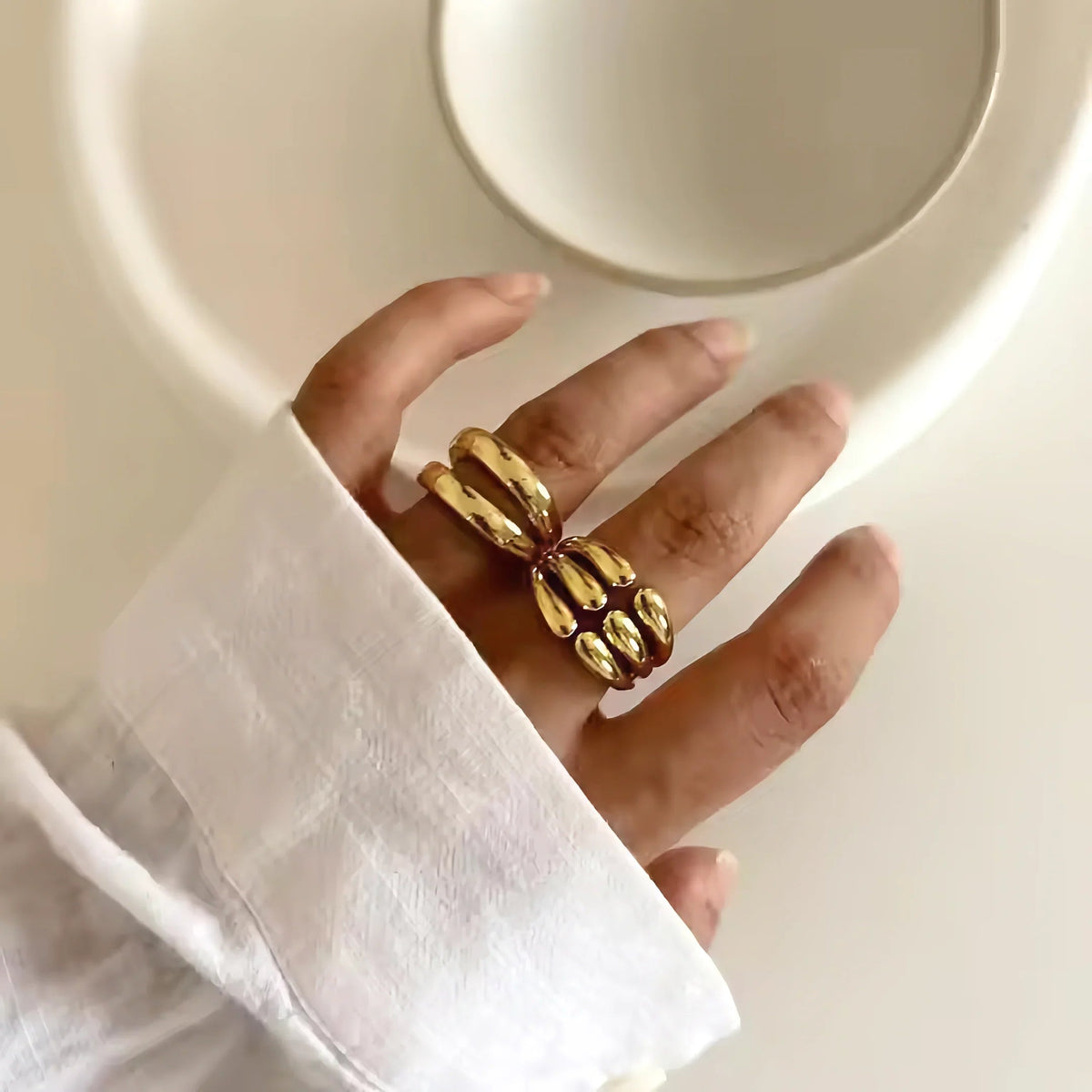 [AuraEcho]Cassiel Layered Gold Ring