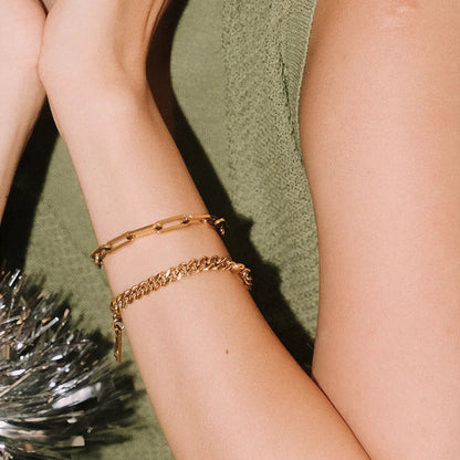 [AuraEcho]Asta Gold Paperclip Chain Bracelet