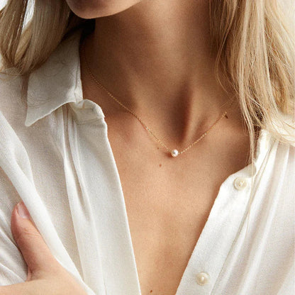[AuraEcho]Isla Gold Pearl Necklace