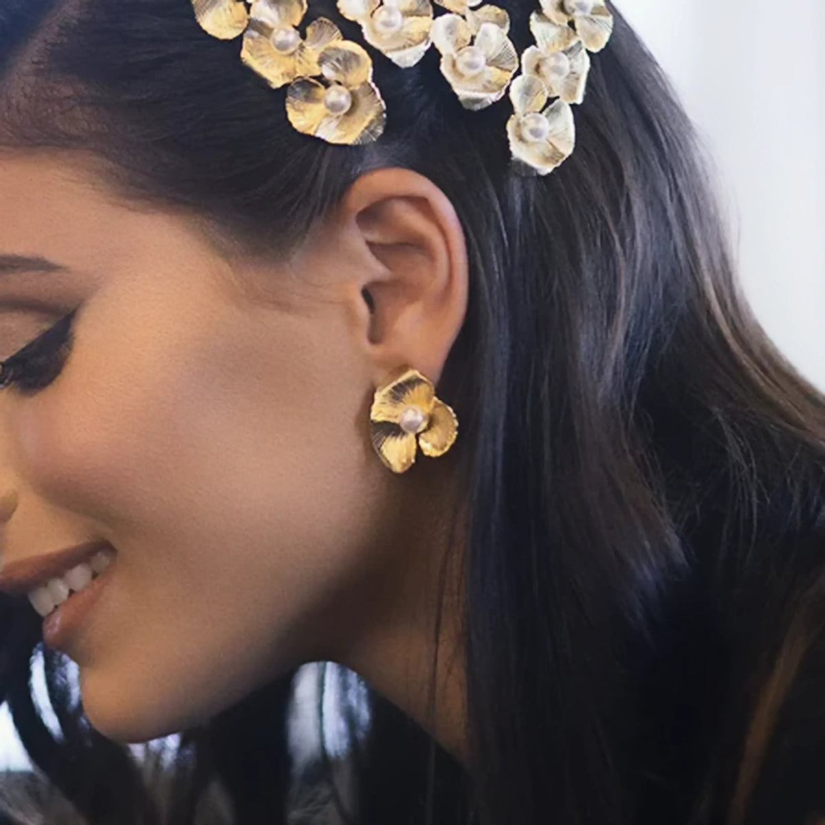 [AuraEcho]Klara Floral Pearl Earrings