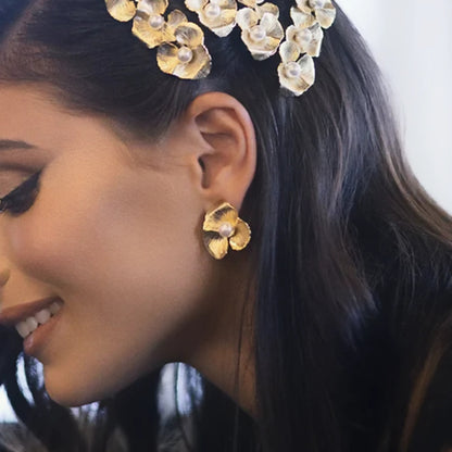 [AuraEcho]Klara Floral Pearl Earrings