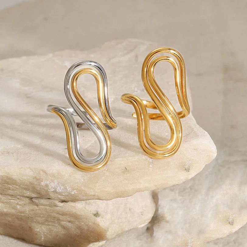 [AuraEcho]Halle Abstract Gold Ring