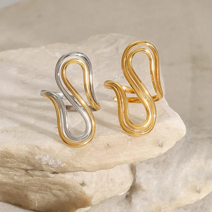 [AuraEcho]Halle Abstract Gold Ring