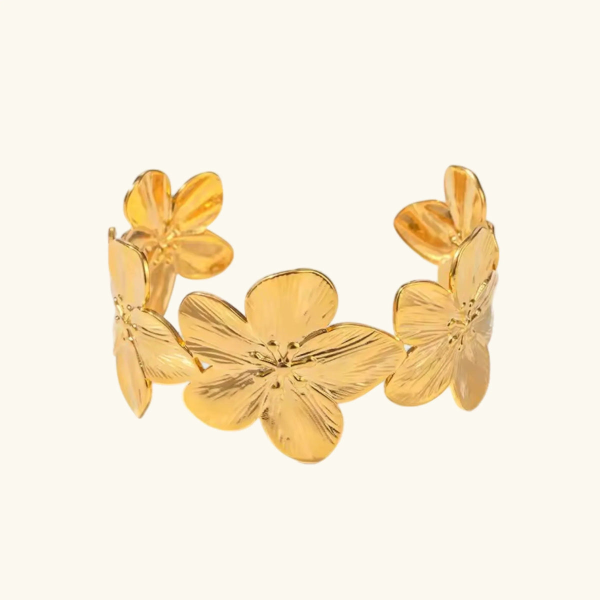 [AuraEcho]Ophelie Gold Floral Bangle