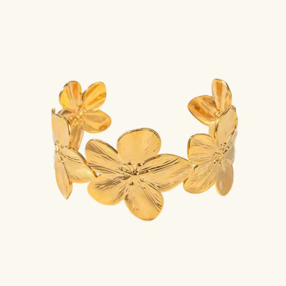 [AuraEcho]Ophelie Gold Floral Bangle