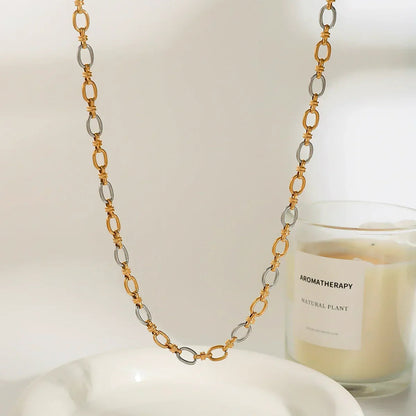 [AuraEcho]Addison Two Tone Gold Necklace