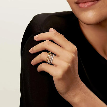 [AuraEcho]Ivy Stacked Diamond Ring