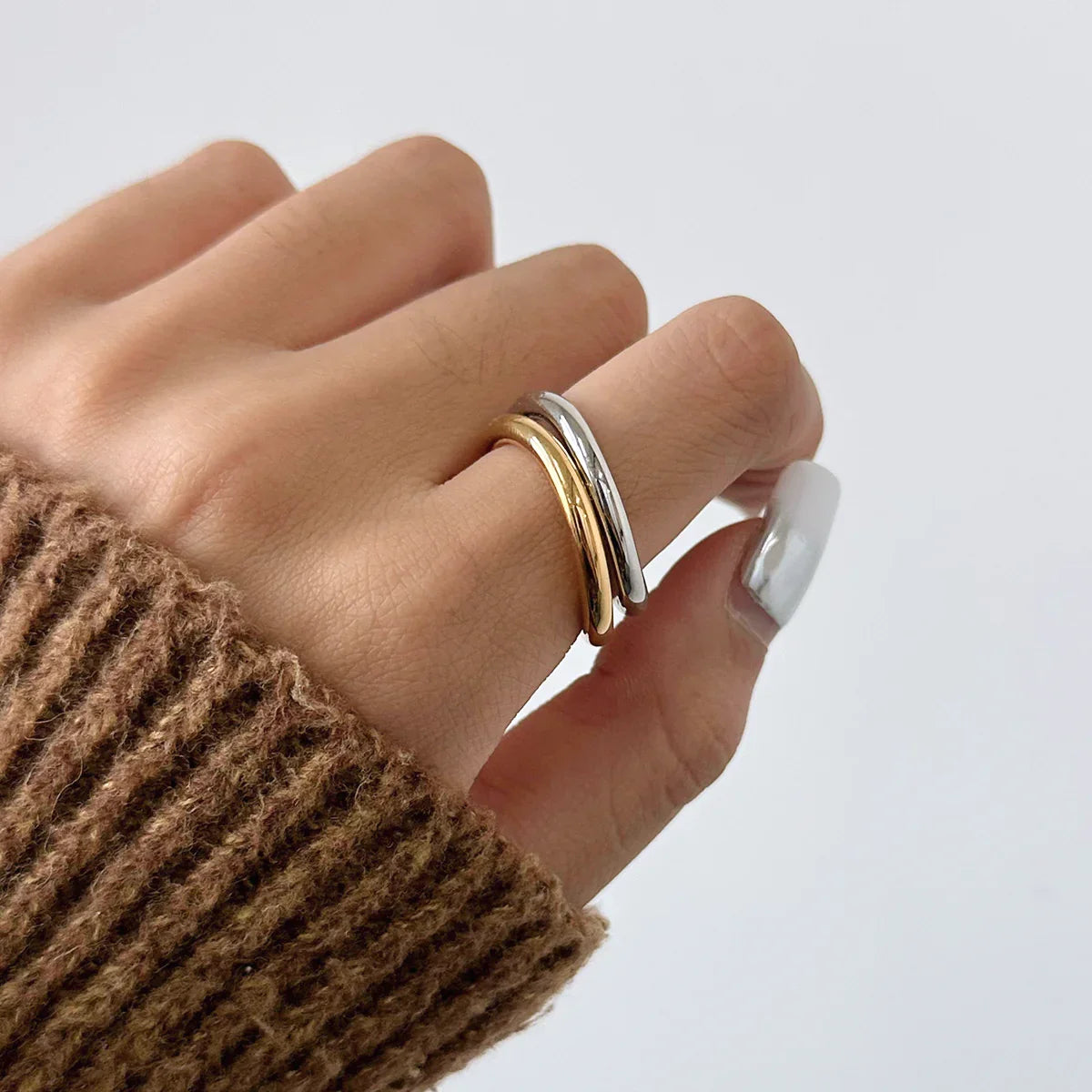 [AuraEcho]Miley Gold & Silver Layered Rings