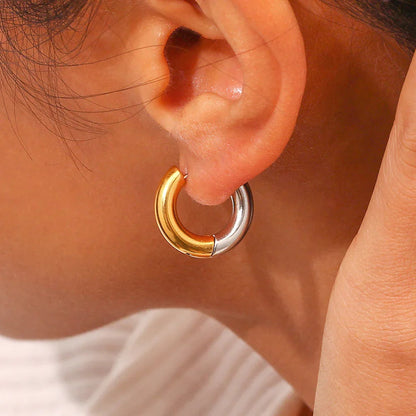 [AuraEcho]Ingrid Two Tone Hoop Earring
