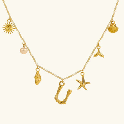 [AuraEcho]Avaria Ocean Initial Necklace