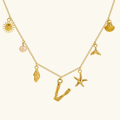 [AuraEcho]Avaria Ocean Initial Necklace