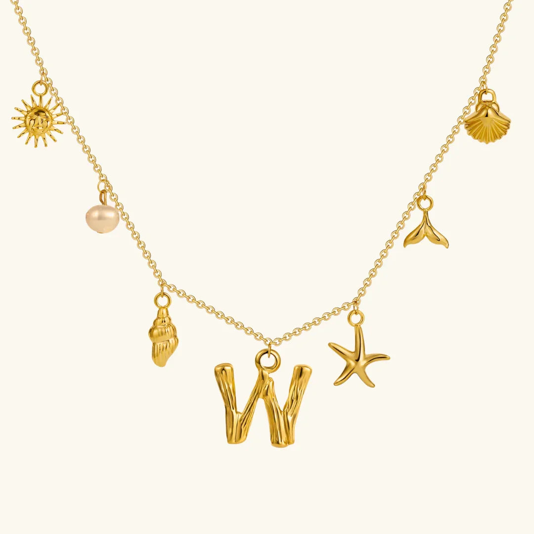 [AuraEcho]Avaria Ocean Initial Necklace