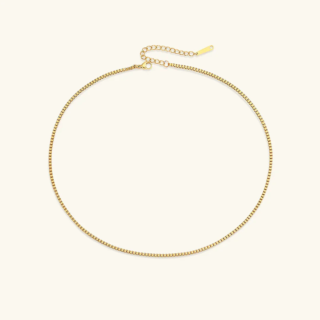 [AuraEcho]Danica Box Chain Gold Necklace