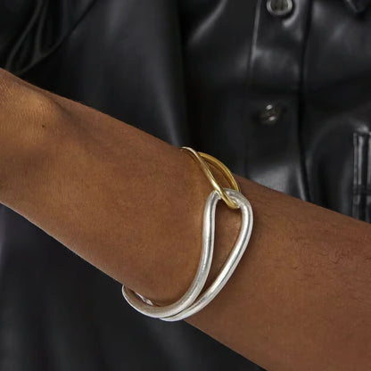 [AuraEcho]Noria Two Tone Gold Bangle