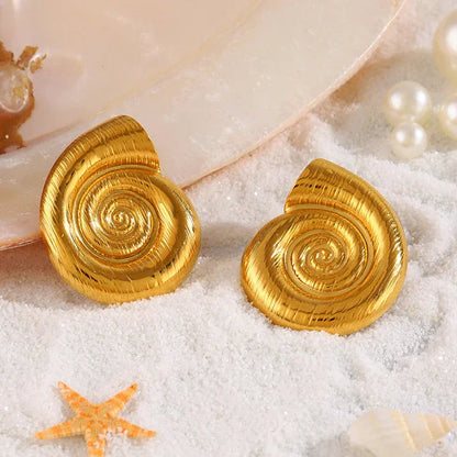 [AuraEcho]Nauticia Gold Shell Earrings