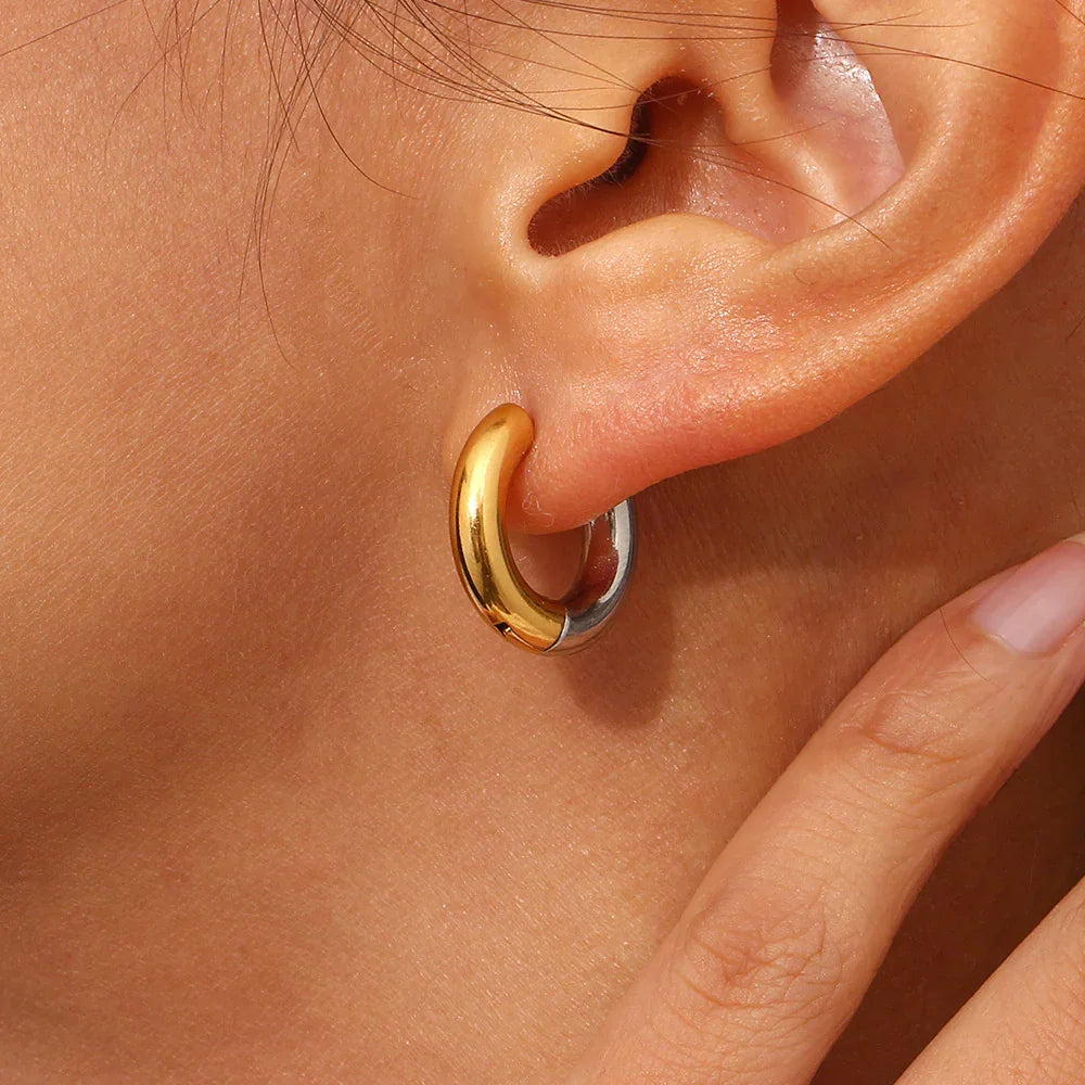 [AuraEcho]Ingrid Two Tone Hoop Earring