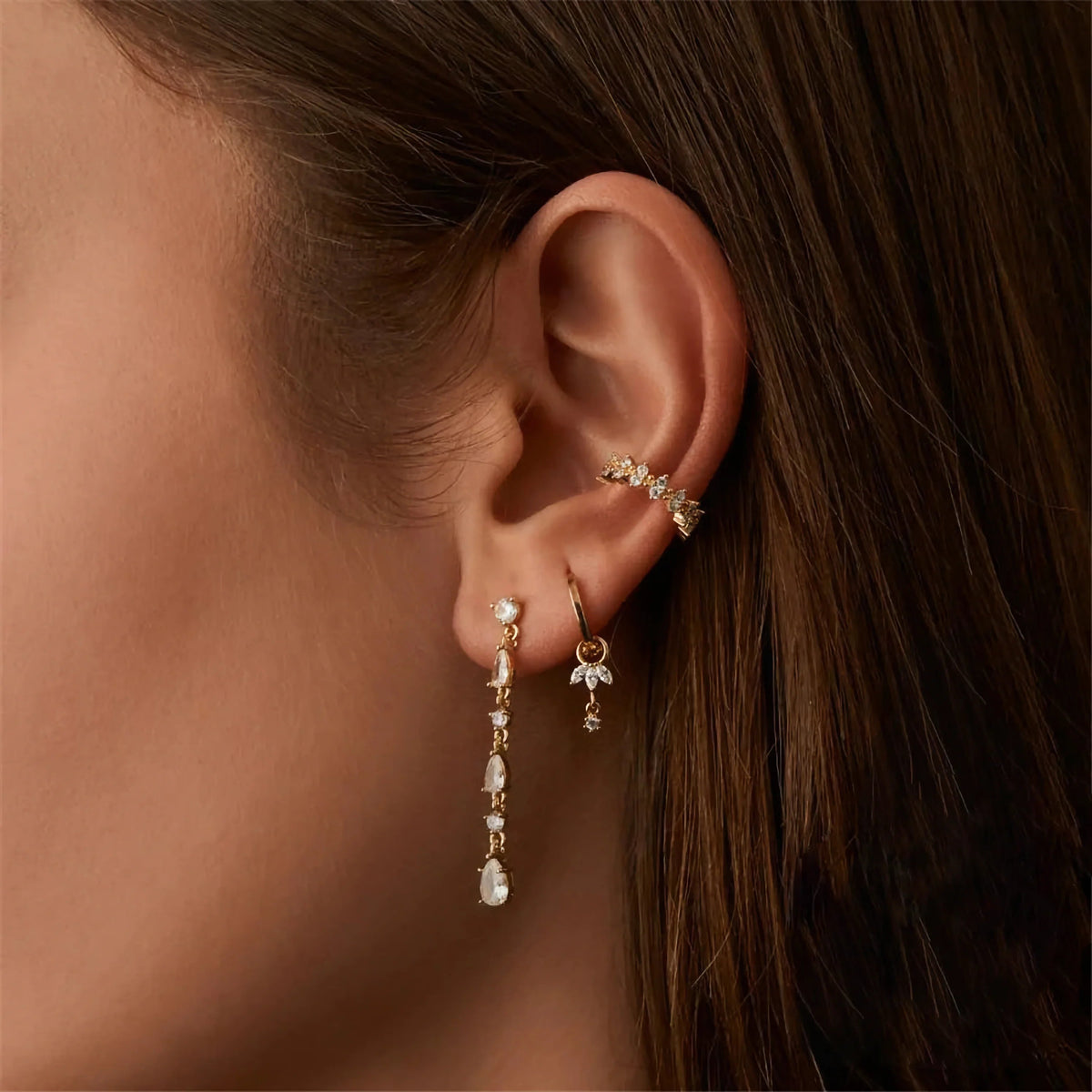 [AuraEcho]Brooke Removable Charm Hoops