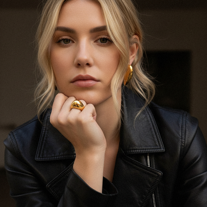 [AuraEcho]Aimee Chunky Heart Gold Earrings