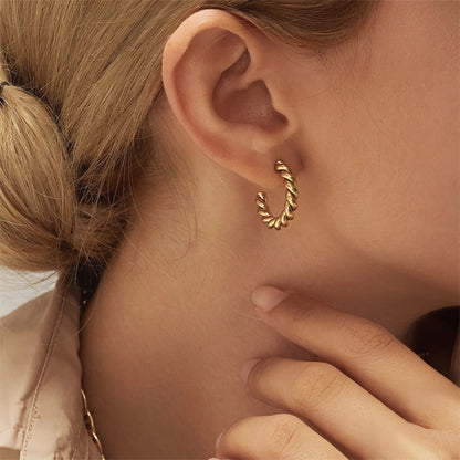 [AuraEcho]Gigi Twist Gold Earrings
