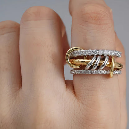 [AuraEcho]Cosette Stacked Diamond Ring