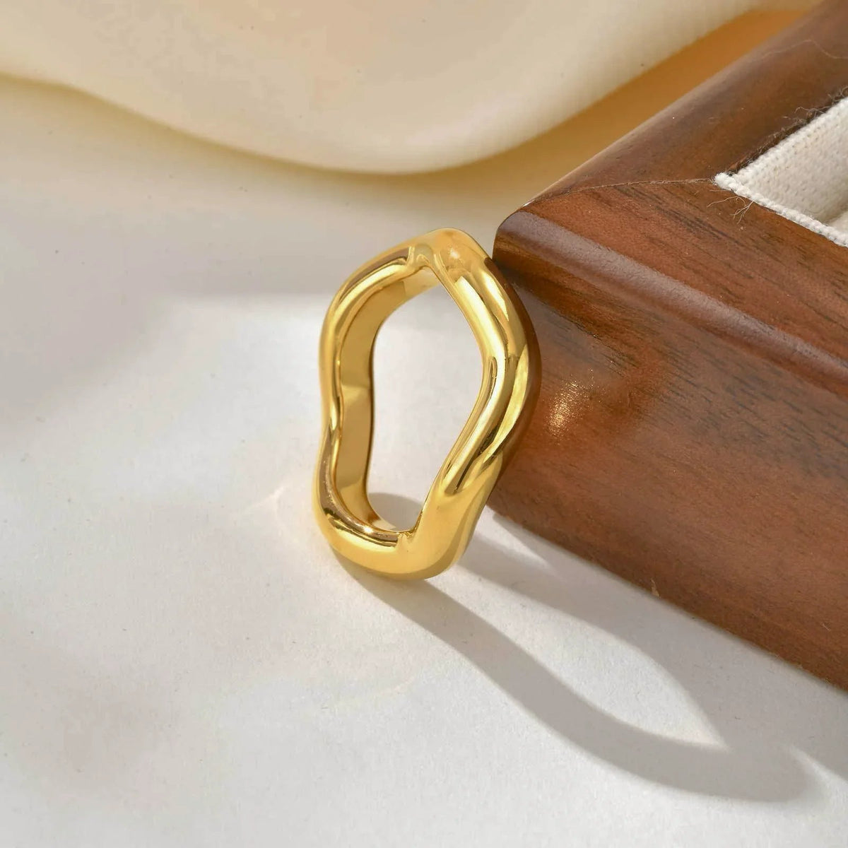 [AuraEcho]Lunaria Gold Wave Ring