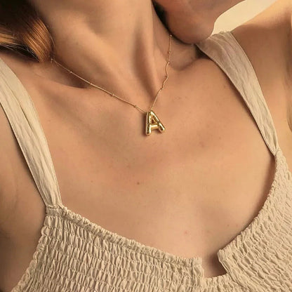 [AuraEcho]Balloon Gold Initial Necklace