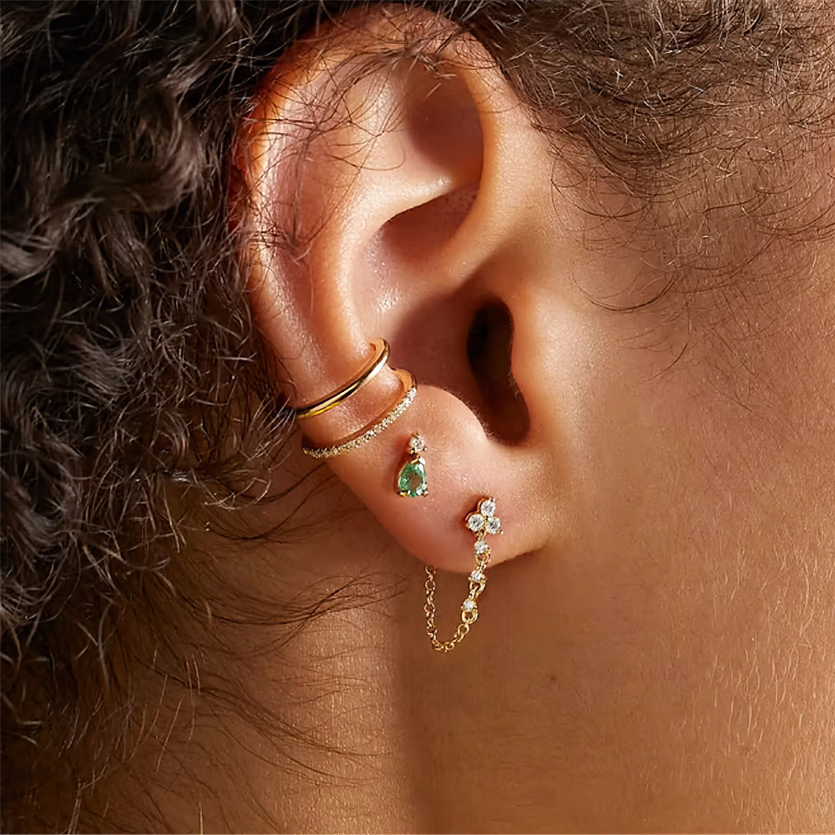 [AuraEcho]Daniella Diamond Chain Stud