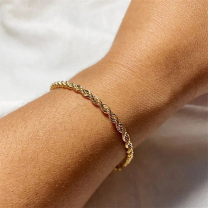 [AuraEcho]Gigi Rope Chain Gold Bracelet