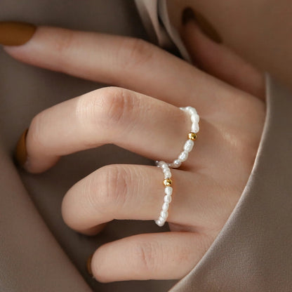 [AuraEcho]Aurora Pearl Band Ring