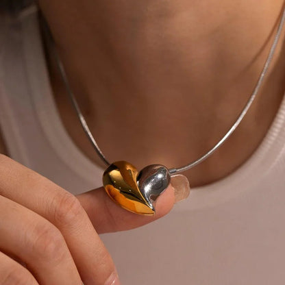 [AuraEcho]Dorothea Two Tone Heart Necklace