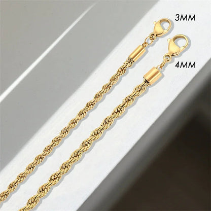 [AuraEcho]Bianca Rope Chain Gold Necklace