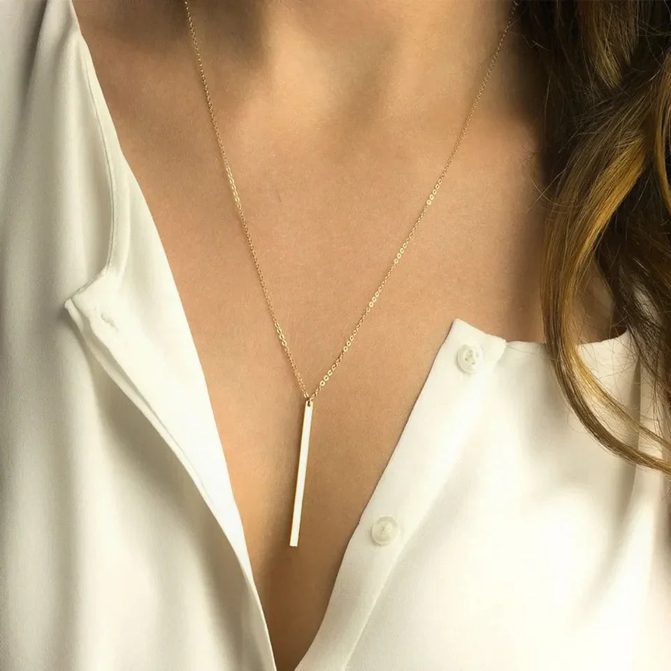 [AuraEcho]Allison Gold Bar Necklace