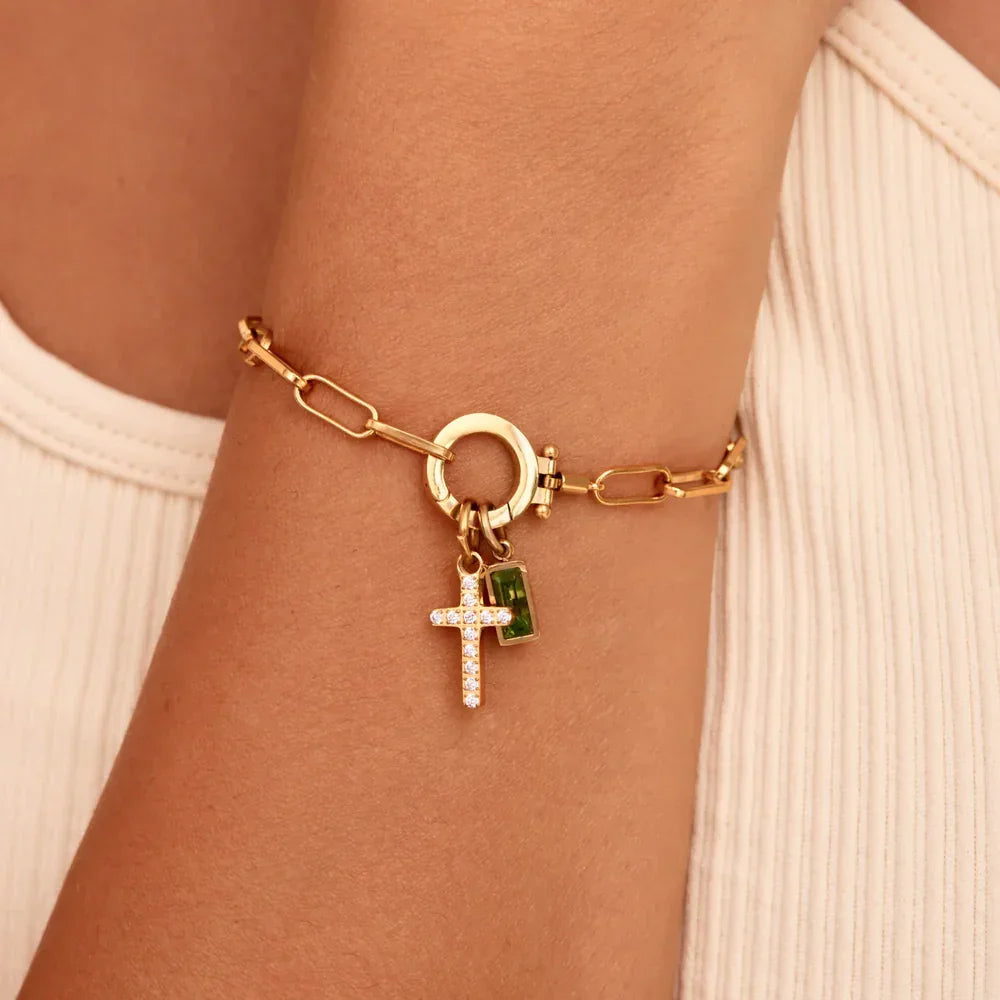 [AuraEcho]Annabella Birthstone Cross Bracelet