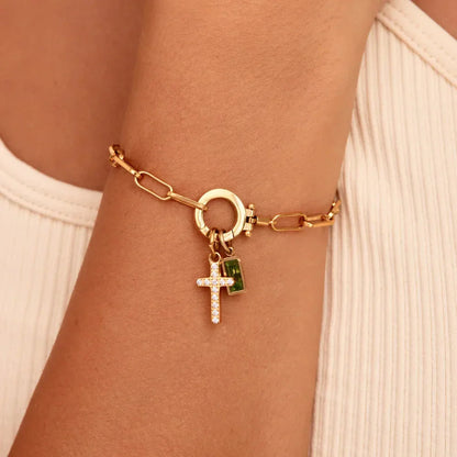 [AuraEcho]Annabella Birthstone Cross Bracelet