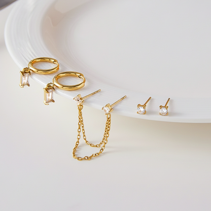 [AuraEcho]Dina Essential Diamond Earrings Bundle