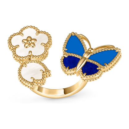[AuraEcho]LUCKY SPRING BUTTERFLY OPEN-FACE RINGS