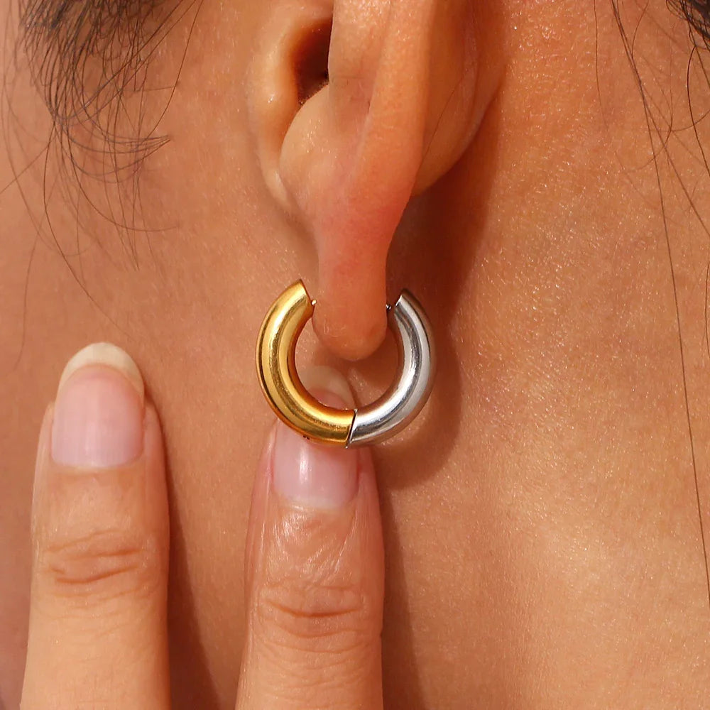 [AuraEcho]Ingrid Two Tone Hoop Earring